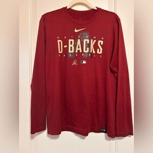⚾️🐍Nike MLB Arizona ⚾️🐍Diamondbacks Dri-Fit Long Sleeve Shirt 🐍⚾️